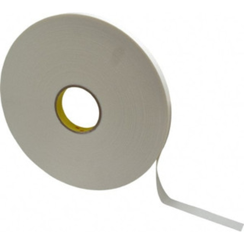 3M 3/4 x 72 Yd Rubber Adhesive Double Sided Tape 1/32 Thick, White, Polyethylene Foam Liner, Continuous Roll, Series 4462W 7000123602 – 00188938
