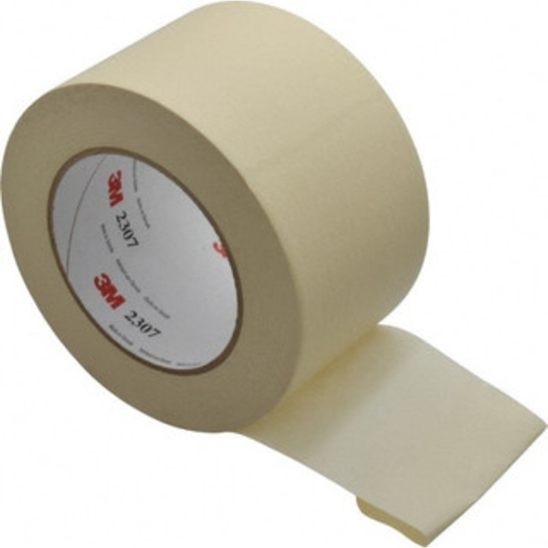 3M 3 Wide x 180 ft. Long x 5.2 mil Tan Paper Masking Tape Rubber Adhesive, 23 Lb/In Tensile Strength, Series 2307 7000123534 – 06269906