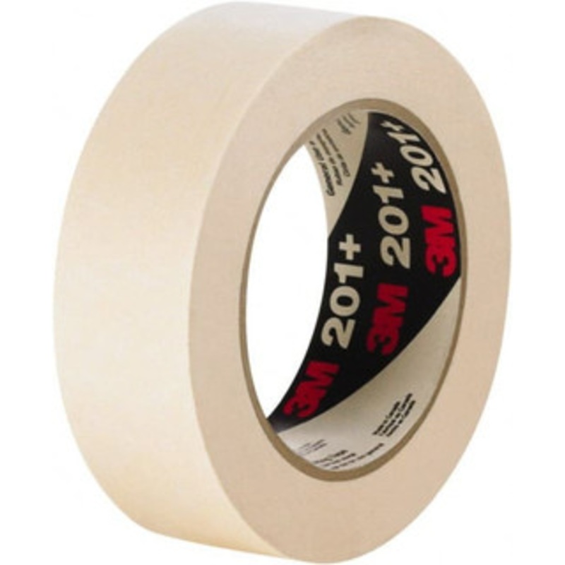 3M 12mm Wide x 180 ft. Long x 4.4 mil Tan Paper Masking Tape Rubber Adhesive, 19 Lb/In Tensile Strength, Series 201+ 7000124879 – 52649324