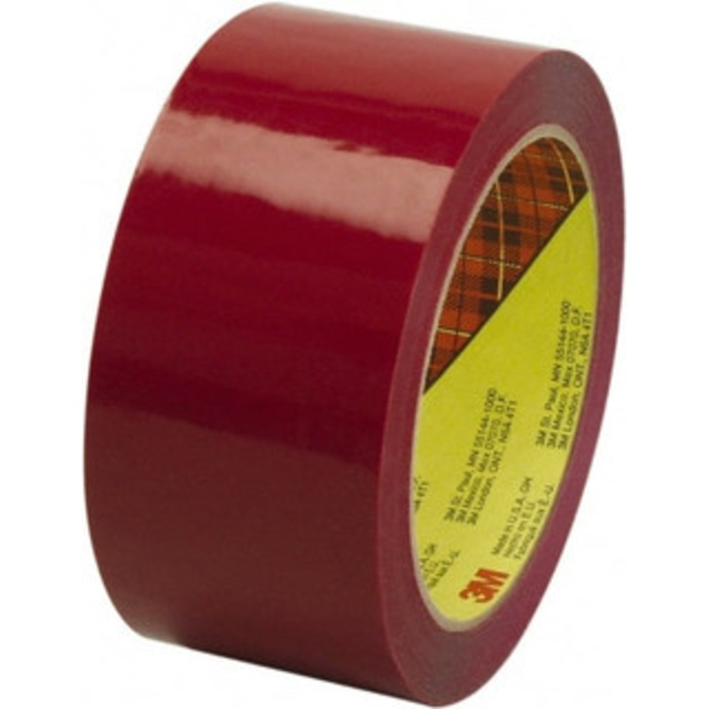 3M 2 x 55 Yd Red Rubber Adhesive Sealing Tape Polypropylene Film Backing, 2.5 mil Thick, 60 Lb Tensile Strength, Series 373 7000123632 – 63345375