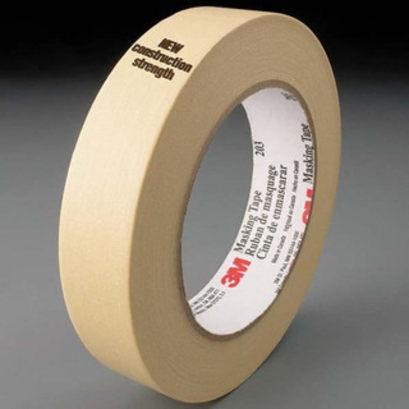 3M 48mm Wide x 55 m x 4.7 mil Beige Crepe Paper Masking Tape Rubber Adhesive, 22 Lb/In Tensile Strength 7000124209 – 75071886