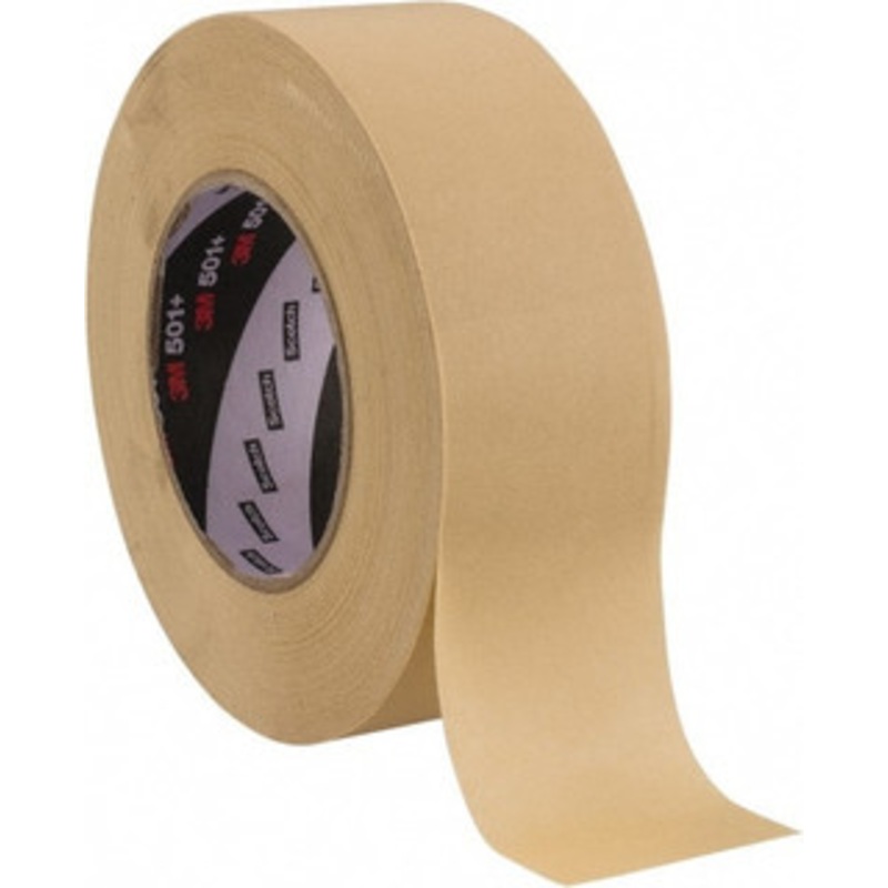3M 48mm Wide x 55 m x 7.3 mil Tan Paper Masking Tape Rubber Adhesive, 26 Lb/In Tensile Strength, Series 501+ 7000138488 – 66282849