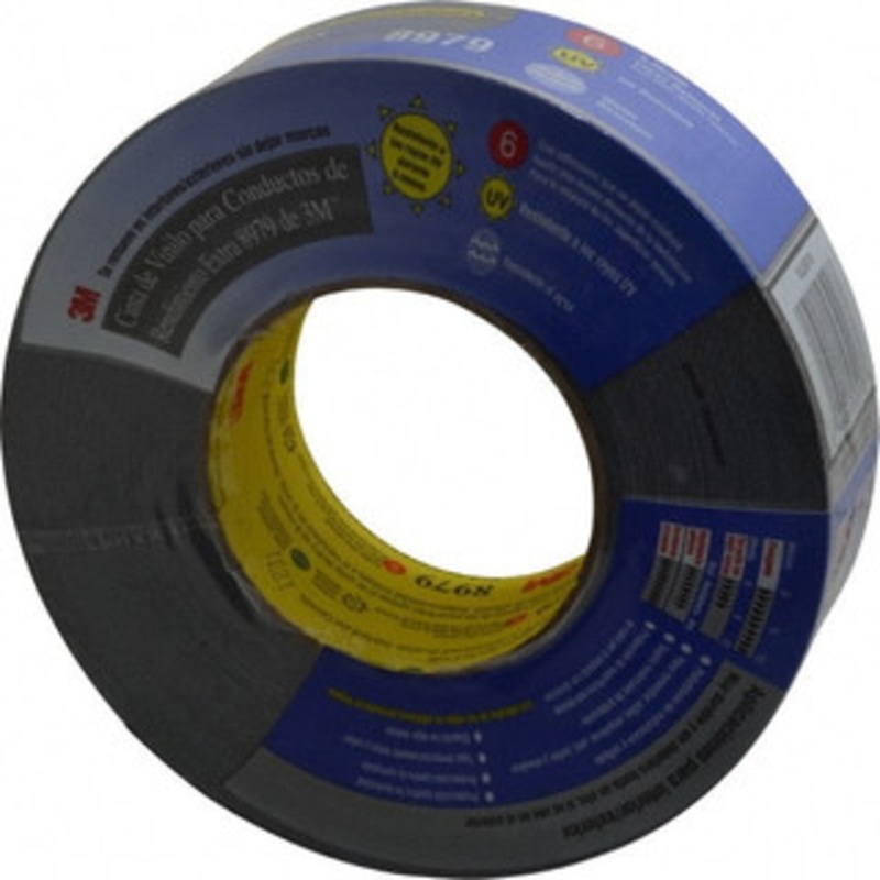 3M 55m x 2 x 12.1 mil Black Polyethylene Film Duct Tape Rubber Adhesive, 36 Lb Tensile Strength, 200F Max, Series 8979 7000124266 – 53338265