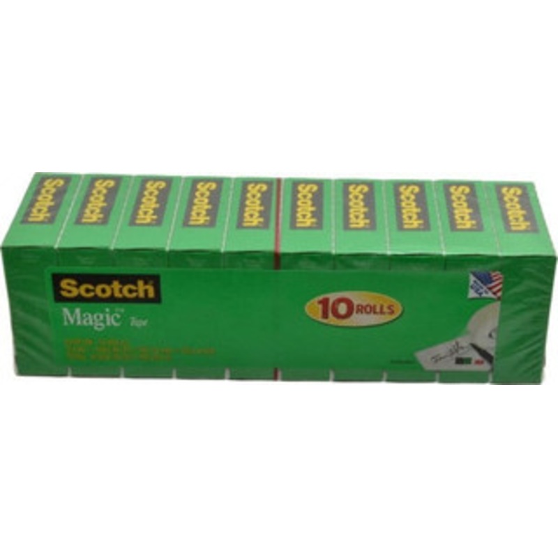 3M Pack of (10) 1 ft. Rolls 3/4 x 27.78 Yd Clear Acrylic Adhesive Transparent Tape Cellulose Acetate Backing, 1.5 mil Thick, Series 810K10 7010384288 – 66526096