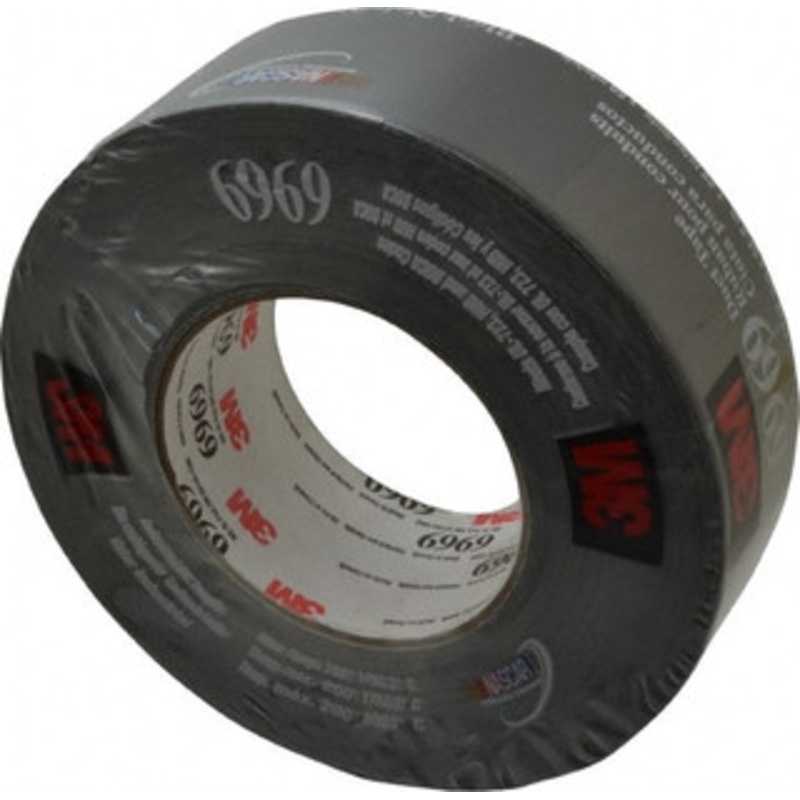 3M 55m x 2 x 10.7 mil Black Polyethylene Film Duct Tape Rubber Adhesive, 32 Lb Tensile Strength, 200F Max, Series 6969 7000001232 – 65368862