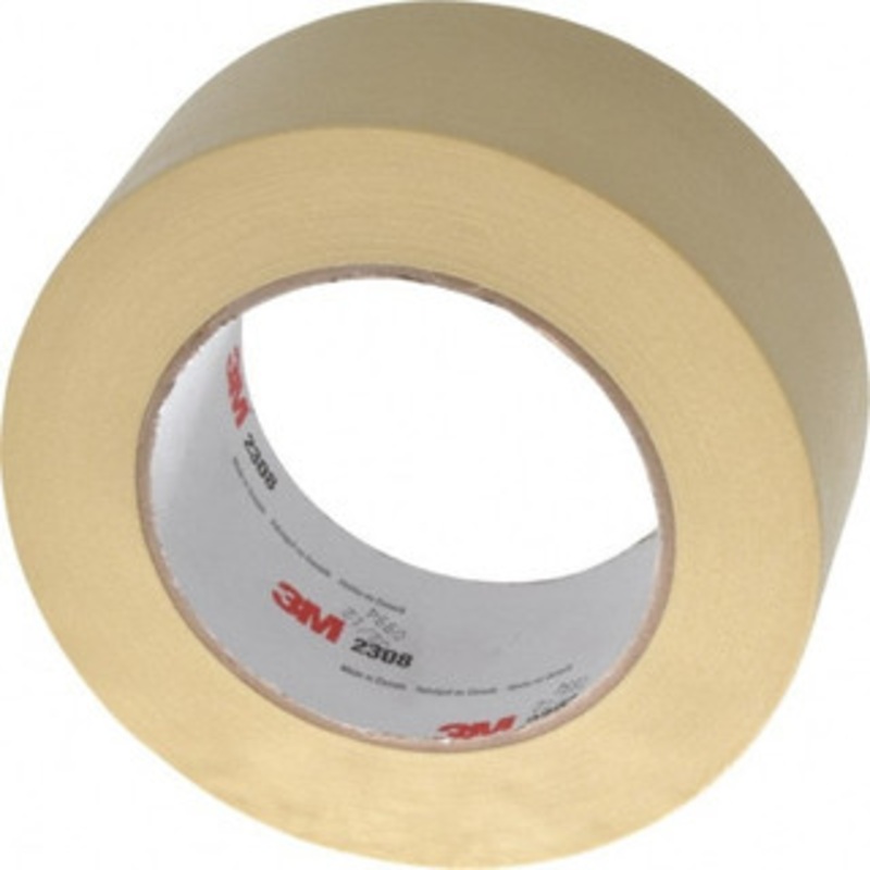 3M 2 Wide x 180 ft. Long x 5.3 mil Tan Paper Masking Tape Rubber Adhesive, 22 Lb/In Tensile Strength, Series 2308 7000045439 – 06269963