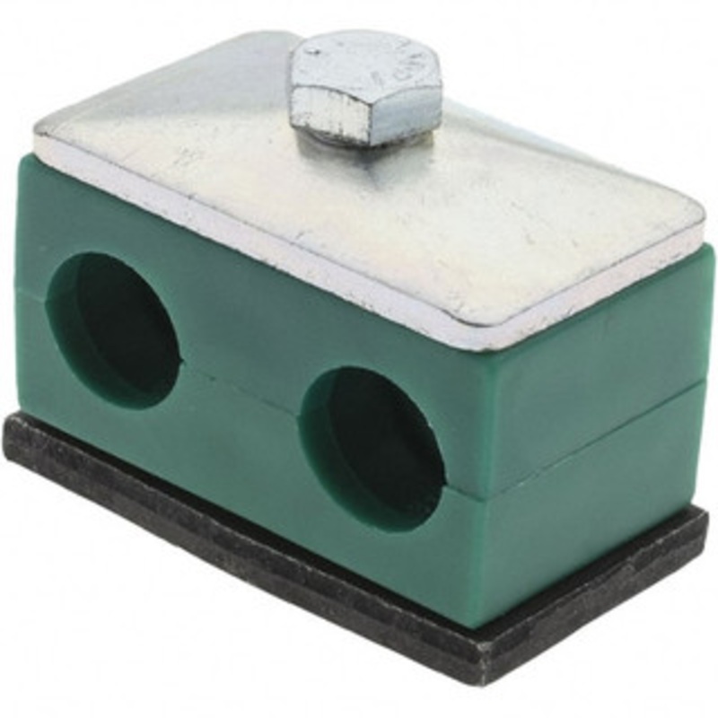 Value Collection 2.09 Wide x 1.42 High x 1.18 Deep, Polypropylene Twin Vibration-Control Clamp Steel Plate, Mount with Standard AT2-16-A – 51248482