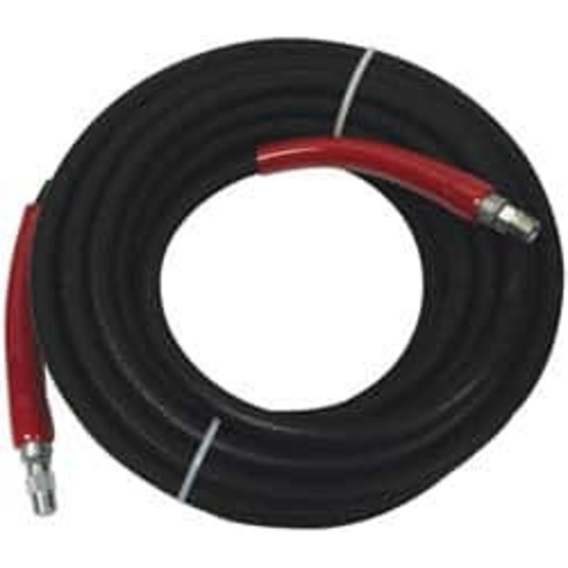 Value Collection 100 ft. Long, 3/8 Fitting, Male Rigid x Male Swivel Fitting, -40 to 310F, Synthetic Rubber High Temp & High Pressure Hose 3/8 Inside x 3/4 Outside Diam, Black, 5,800 psi K02-31100E33 – 01833375