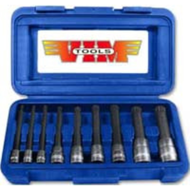 VIM Tools 9 Piece Long Triple Square 12 Point Bit Set – VMXZN400
