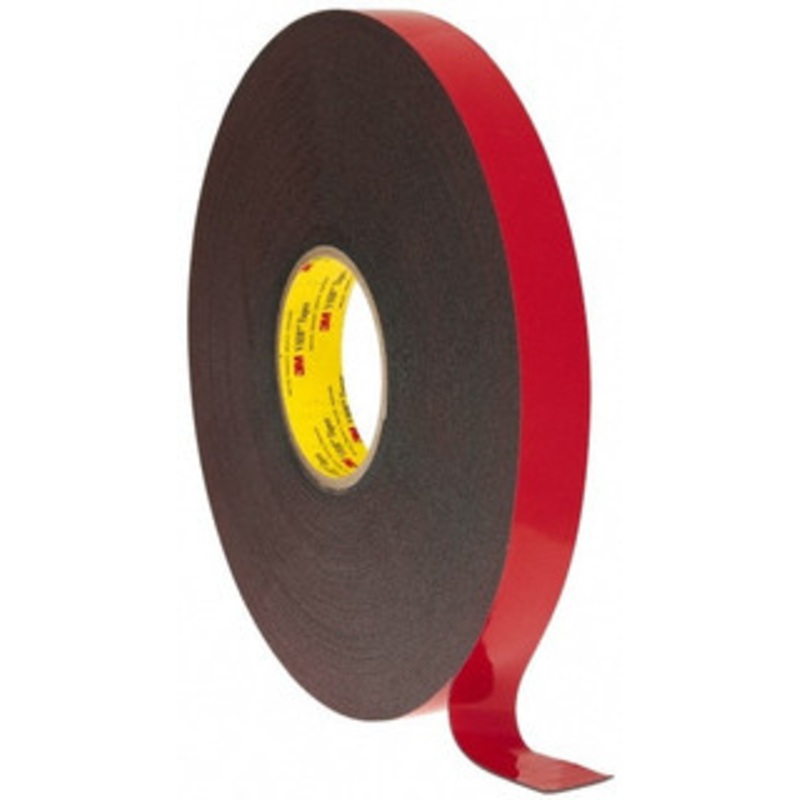 3M 1 x 36 Yd Acrylic Adhesive Double Sided Tape 45 mil Thick, Black, Acrylic Foam Liner, Continuous Roll, Series 5952 7000042794 – 04170957