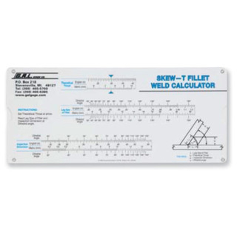 G.A.L. Skew-T-Fillet Weld Calculator – 31-102-7