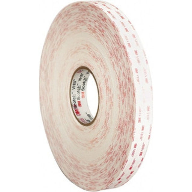 3M 1/2 x 36 Yd Acrylic Adhesive Double Sided Tape 45 mil Thick, White, Acrylic Foam Liner, Continuous Roll, Series 4950 7000028869 – 87900296