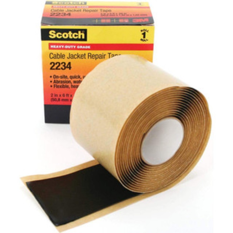 3M 2 x 6 ft. x 60 mil Black Rubber Electrical Tape Rubber Adhesive, -22 to 220F, 400 V/mil, Series 2234 7000006227 – 86012010