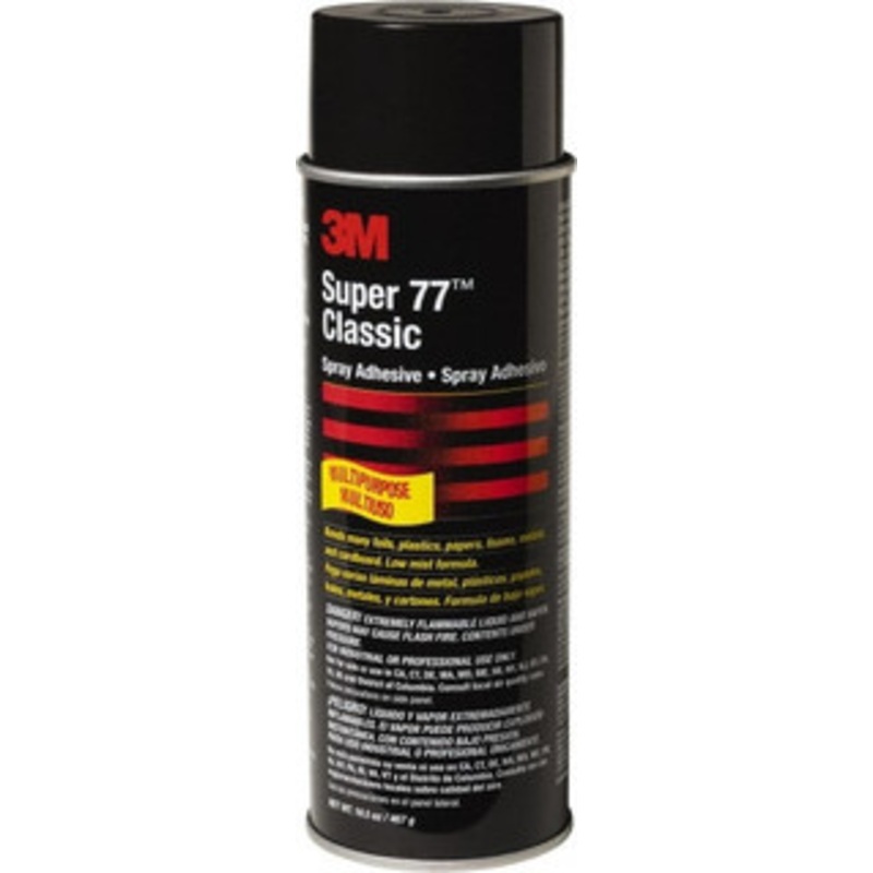 3M 24 oz Aerosol Clear Spray Adhesive High Tack, 150F Heat Resistance, Low Strength Bond, Series 77 7000028592 – 82639220
