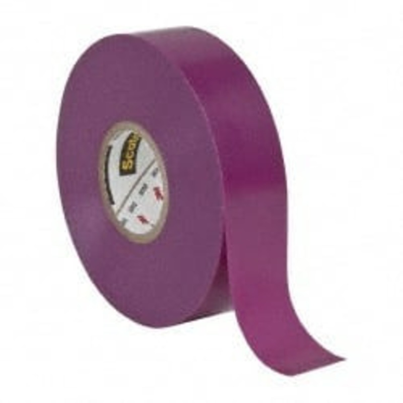 3M 3/4 x 66 ft. x 7 mil Purple Vinyl Electrical Tape Rubber Adhesive, 32 to 220F, 1,250 V/mil, Series 35 7000031675 – 54041496