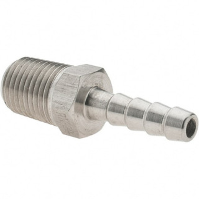 Value Collection 1/4 MNPT Thread Barb x NPT Hose Insert 1/4 ID Hose, Stainless Steel BD-DV-00314 – 53610481