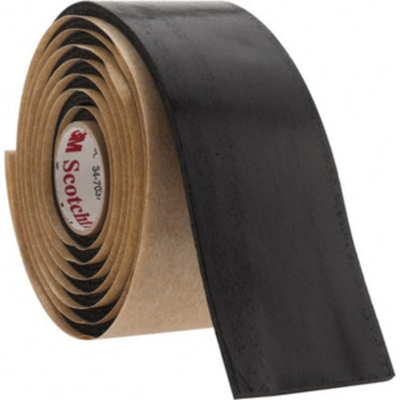 3M 1-1/2 x 5 ft. x 125 mil Black Rubber Electrical Tape Mastic Adhesive, 0 to 80C, 575 V/mil, Series SCOTCHFIL 7000006089 – 54041306