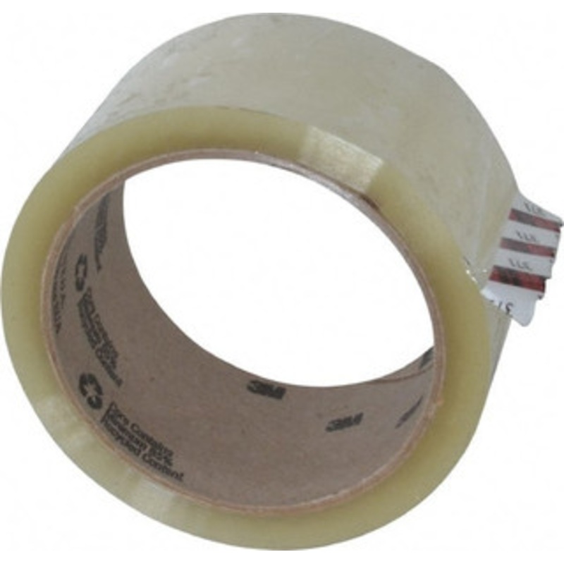 3M 2 x 55 Yd Clear Rubber Adhesive Packaging Tape Polypropylene Film Backing, 1.9 mil Thick, 44 Lb Tensile Strength, Series 371 7000042510 – 65322786