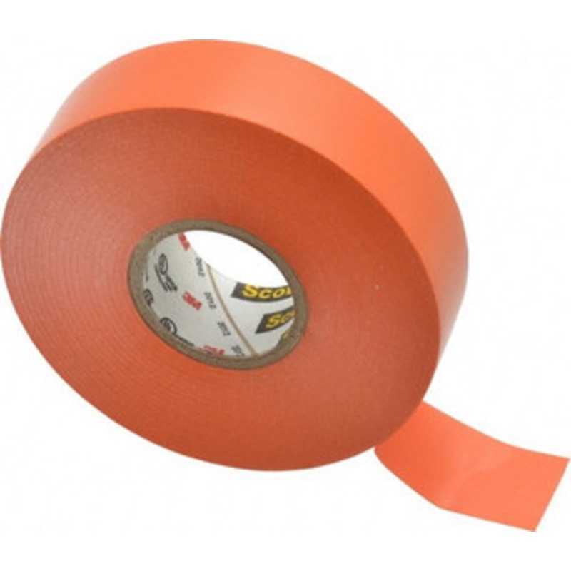 3M 3/4 x 66 ft. x 7 mil Orange Vinyl Electrical Tape Rubber Adhesive, 32 to 220F, 1,250 V/mil, Series 35 7000031581 – 54041405
