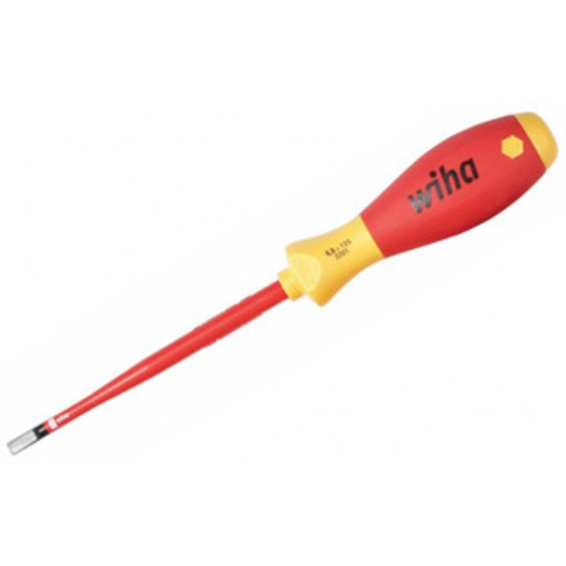 Wiha Insulated SlimLine Slotted Screwdriver, 4.0 x 100mm – 32049