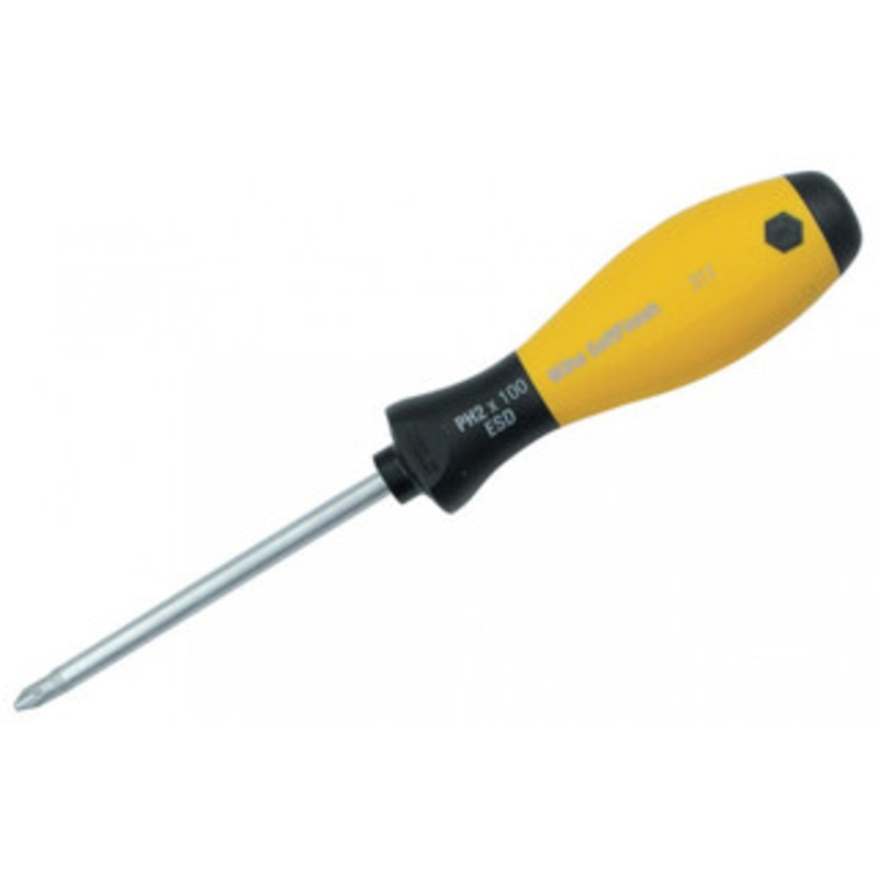 Wiha ESD SoftFinish Cushion Grip Phillips Screwdriver #2 x 100mm – 31152