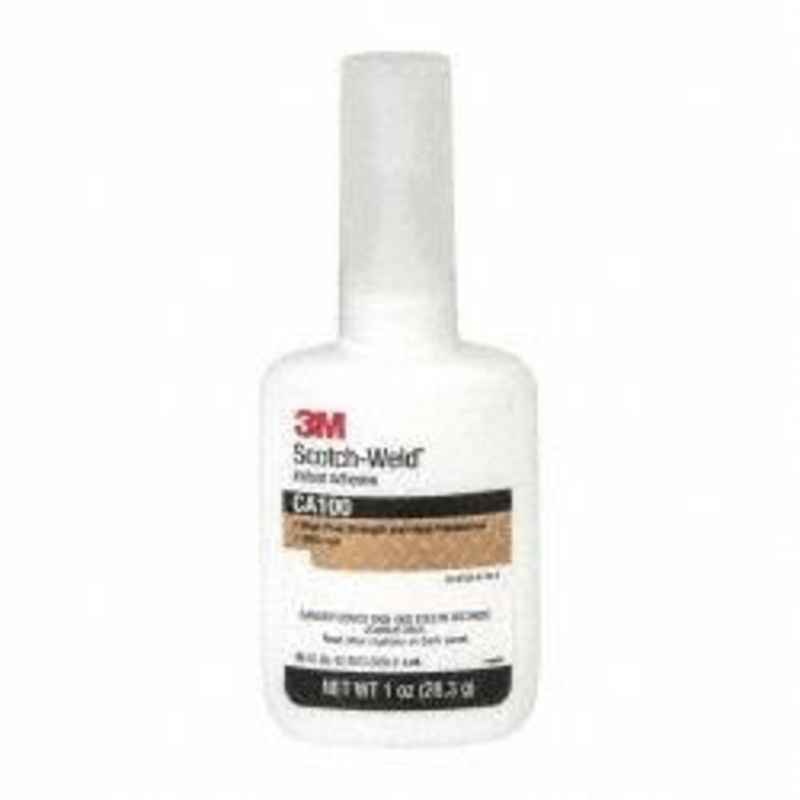 3M 1 oz Bottle Clear Instant Adhesive Series CA100, 20 to 70 sec Fixture Time, 24 hr Full Cure Time, Bonds to Cardboard, Cork Board, Fabric, Fiberglass, Foam, Metal, Plastic, Rubber & Vinyl 7000000900 – 65861551