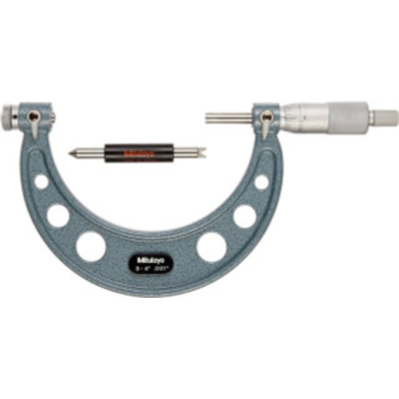 Mitutoyo Screw Thread Micrometer, 3-4 with Anvil Set (126-800) – 126-904