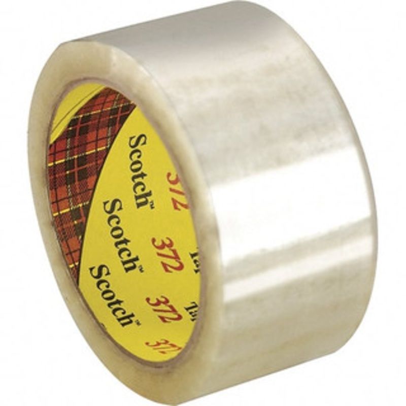 3M 2 x 55 Yd Clear Rubber Adhesive Sealing Tape Polypropylene Film Backing, 2.2 mil Thick, 52 Lb Tensile Strength, Series 372 7000042511 – 65363780