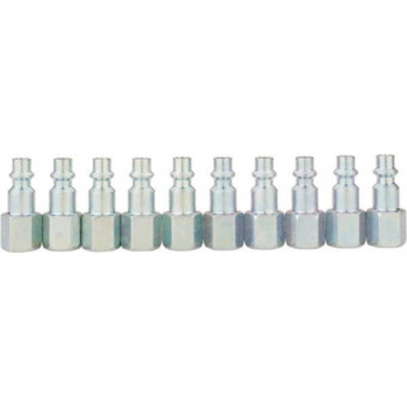 Value Collection 10 Piece 1/4 Body 1/4 NPT 215 psi Industrial Pneumatic Coupling Plug Set Heat Treated Steel, Contains 10 Female Connectors 2542572521JP – 67691337