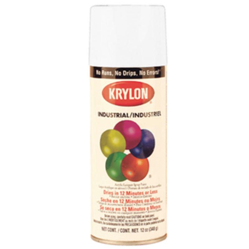 Krylon Interior/Exterior Industrial Maintenance Paint, Gloss White (OSHA) 12 Oz. – 1501