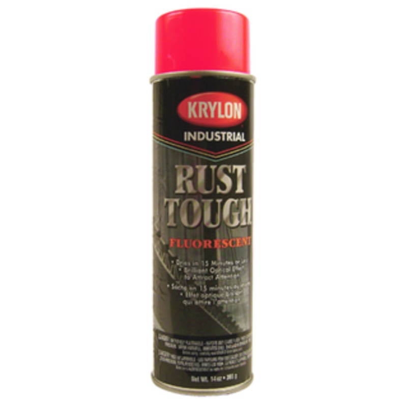 Krylon Rust Tough Paint for Rust Preventative Enamel, Fluorescent Red 14 Oz. – 00649