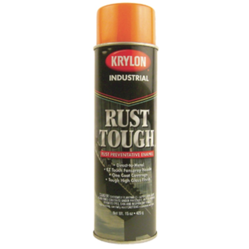 Krylon Rust Tough Paint for Rust Preventative Enamel, Equipment Orange 15 Oz. – 00569