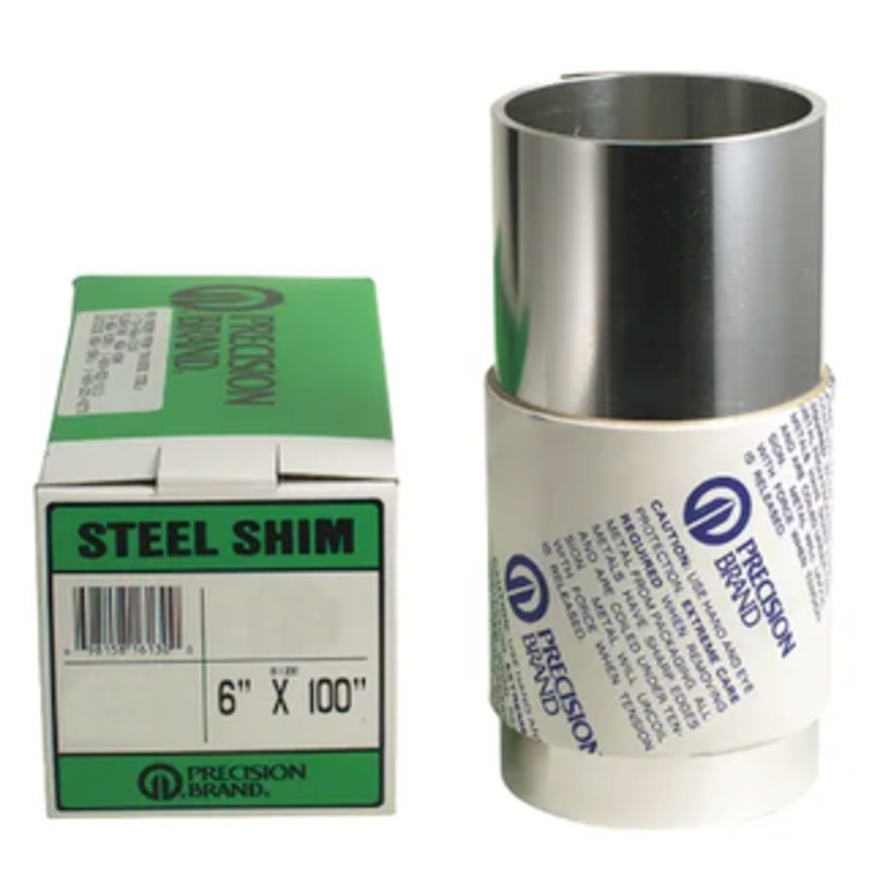 Precision Brand Carbon Steel Metal Shim Stock, 6 Width x 100 Roll, .005 Thickness – A-5