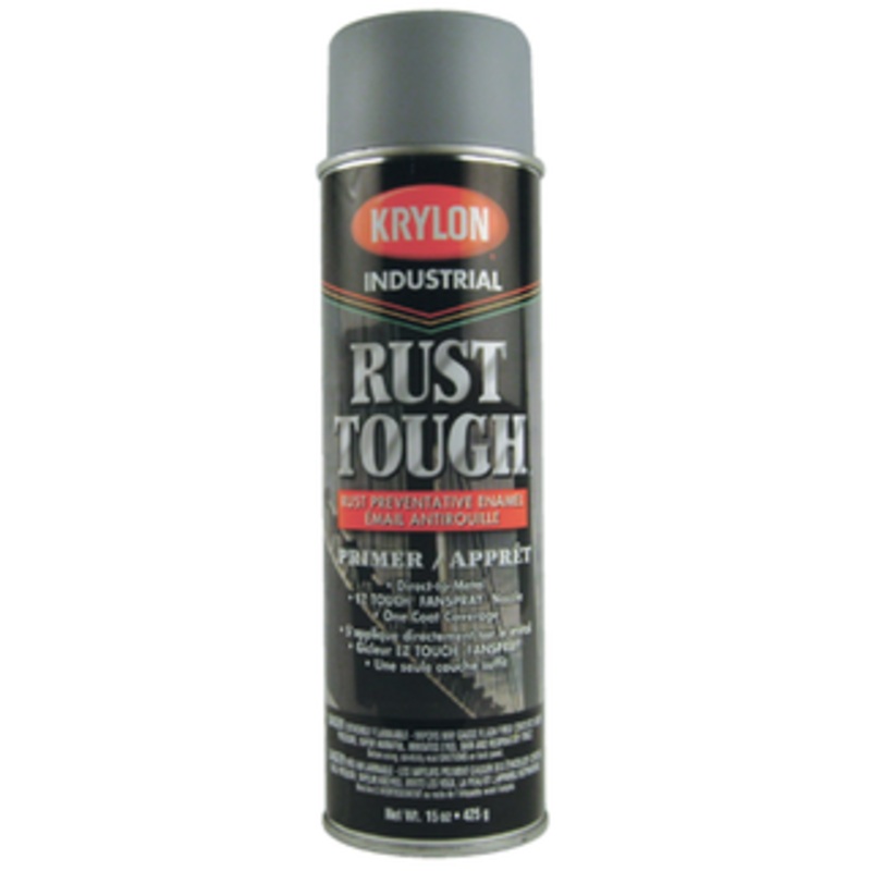 Krylon Rust Tough Paint for Rust Preventative Enamel, Gray Primer Color 15 Oz. – 00829