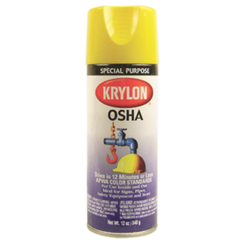 Krylon Interior/Exterior Industrial Maintenance Paint, Safety Yellow (OSHA) 12 Oz. – 1813