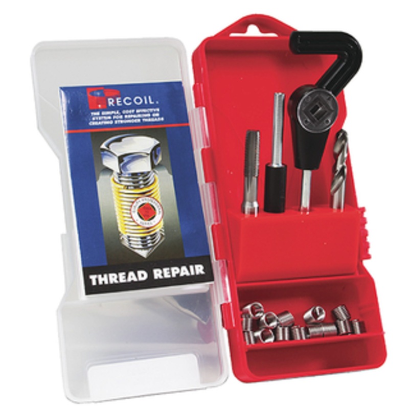 Recoil Master Thread Repair S.T.I. Set, 16mm x 2.00mm Thread Size, 6 Inserts, Drill Size 16.5mm/21/32