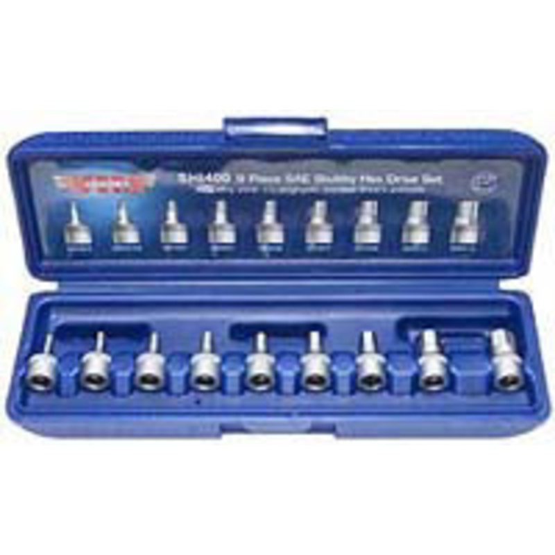 VIM Tools 9 Piece Stubby Hex Bit Set 3/32-3/8 – VMSHI400