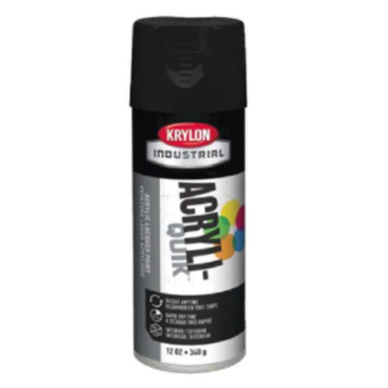 Krylon Interior/Exterior Industrial Maintenance Paint, Semi Flat Black 12 Oz. – 1613
