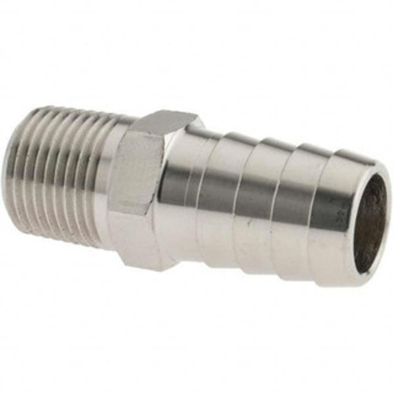 Value Collection 3/8 MNPT Thread Barb x NPT Hose Insert 5/8 ID Hose, Stainless Steel BD-DV-00323 – 53610382