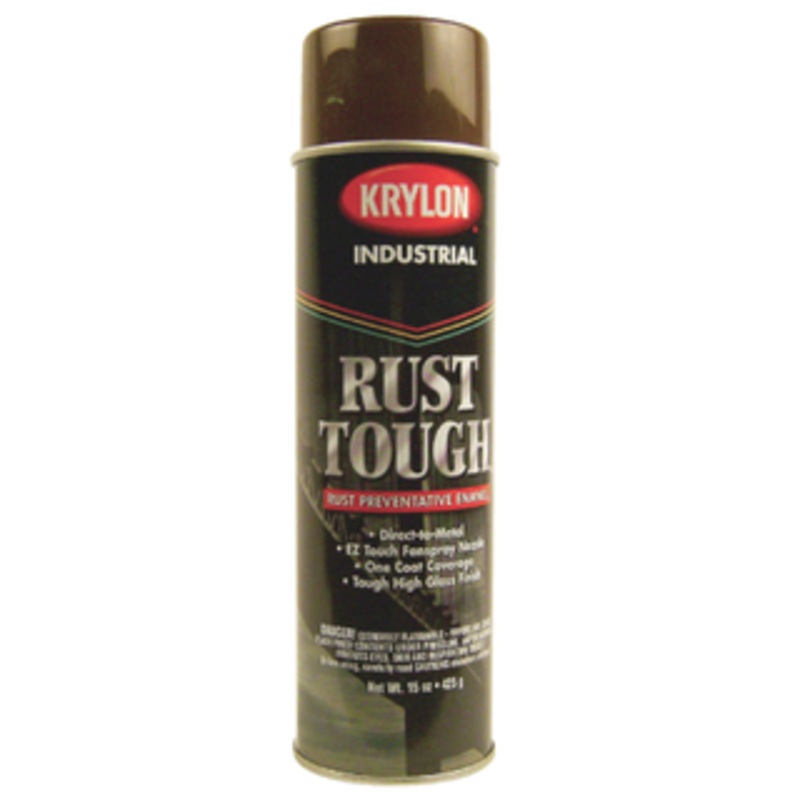 Krylon Rust Tough Paint for Rust Preventative Enamel, Chestnut Brown 15 Oz. – 00759