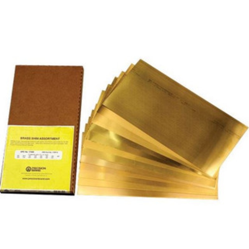 Precision Brand 15 Piece Brass Assortment Shim Stock Flat Sheet Set 6 Width x 12 Length – 17SF-15