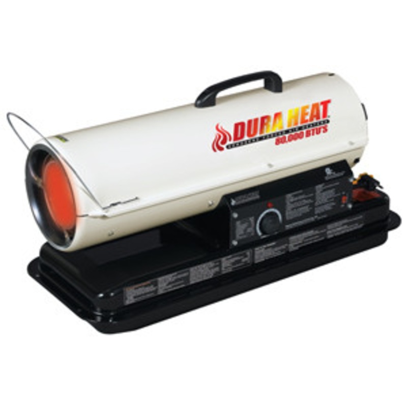 World Marketing of America Dura Heat 80K BTU Fueled Torpedo Heater with Auto Thermostat – DURDFA80T