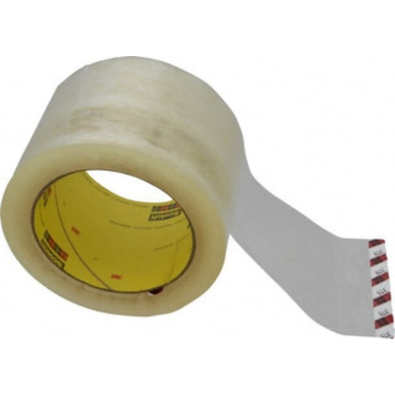 3M 3 x 55 Yd Clear Rubber Adhesive Sealing Tape Polypropylene Film Backing, 3.1 mil Thick, 70 Lb Tensile Strength, Series 375 7000001198 – 04527149