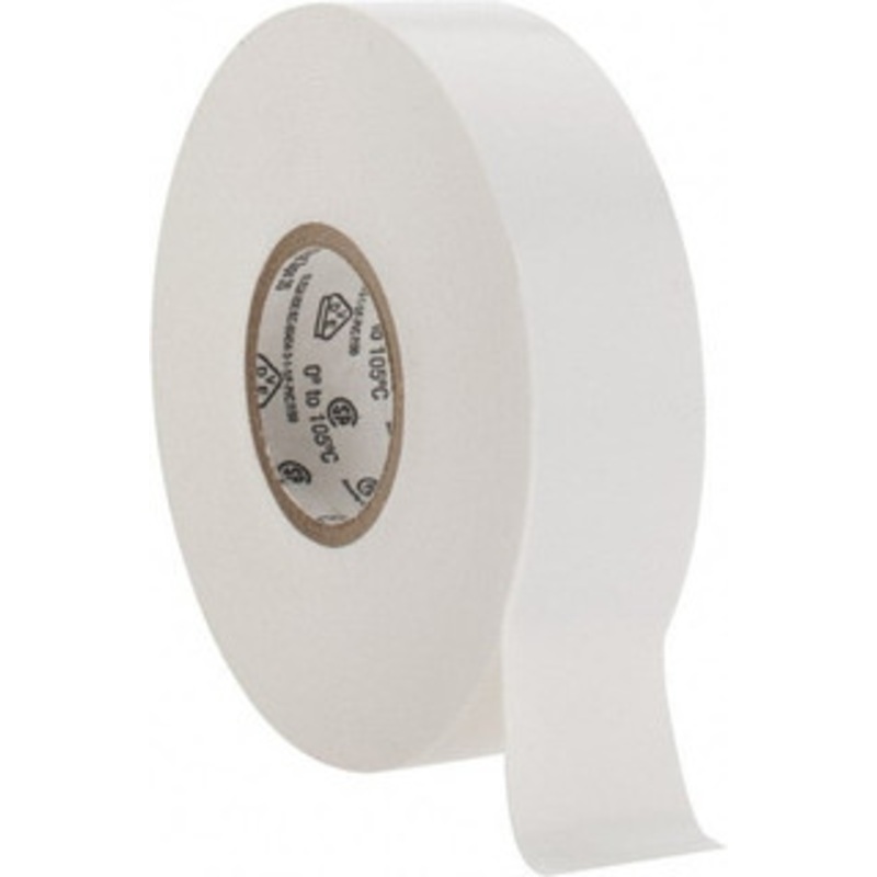 3M 3/4 x 66 ft. x 7 mil White Vinyl Electrical Tape Rubber Adhesive, 32 to 220F, 1,250 V/mil, Series 35 7000006097 – 54041512