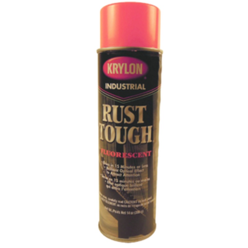 Krylon Rust Tough Paint for Rust Preventative Enamel, Fluorescent Orange 14 Oz. – 0055