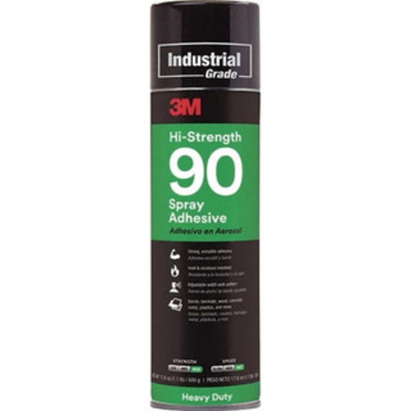 3M 24 oz Aerosol Clear Spray Adhesive High Tack, 250F Heat Resistance, 23.6 Sq Ft Coverage, High Strength Bond, 10 min Max Bonding Time, Flammable, Series High-Strength 90 7000023924 – 33010158