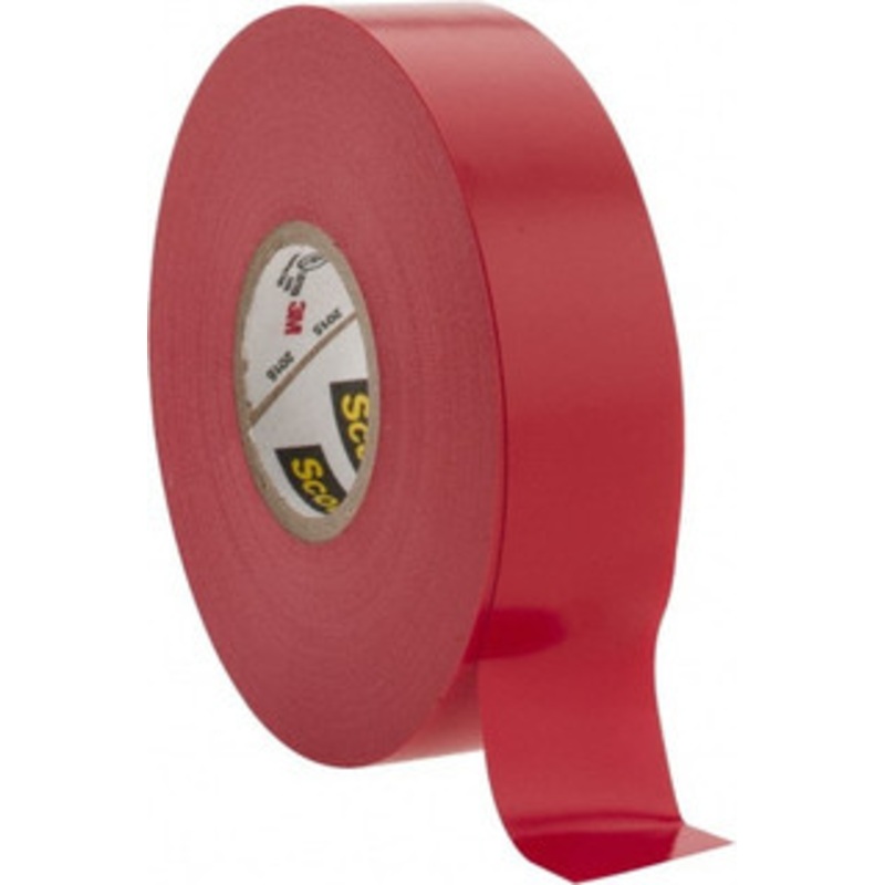 3M 3/4 x 66 ft. x 7 mil Red Vinyl Electrical Tape Rubber Adhesive, 32 to 220F, 1,250 V/mil, Series 35 7000006094 – 54041439
