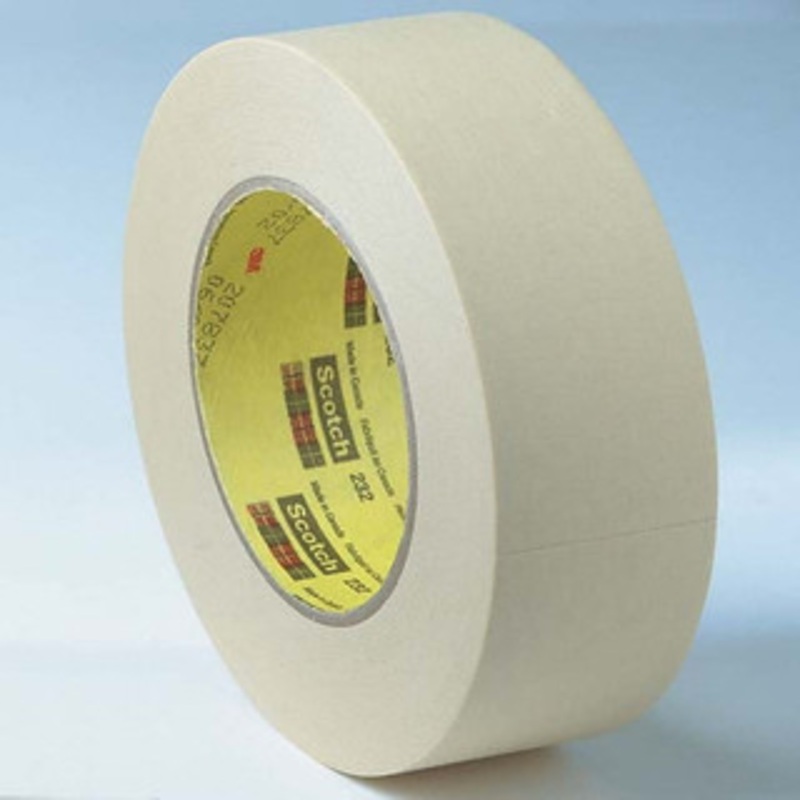 3M 72mm Wide x 55 m x 6.3 mil Tan Crepe Paper Masking Tape Rubber Adhesive, 27 Lb/In Tensile Strength 7000001267 – 70121850