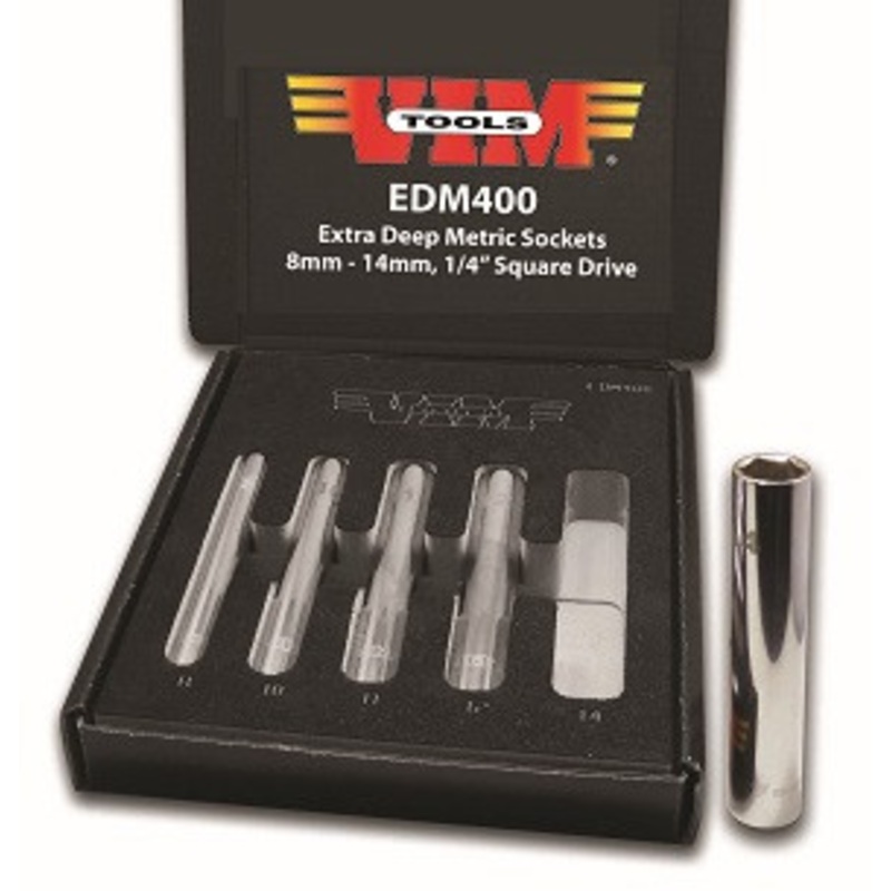 VIM Tools Extra Deep 1/4 Drive Metric Sockets – VMEDM400