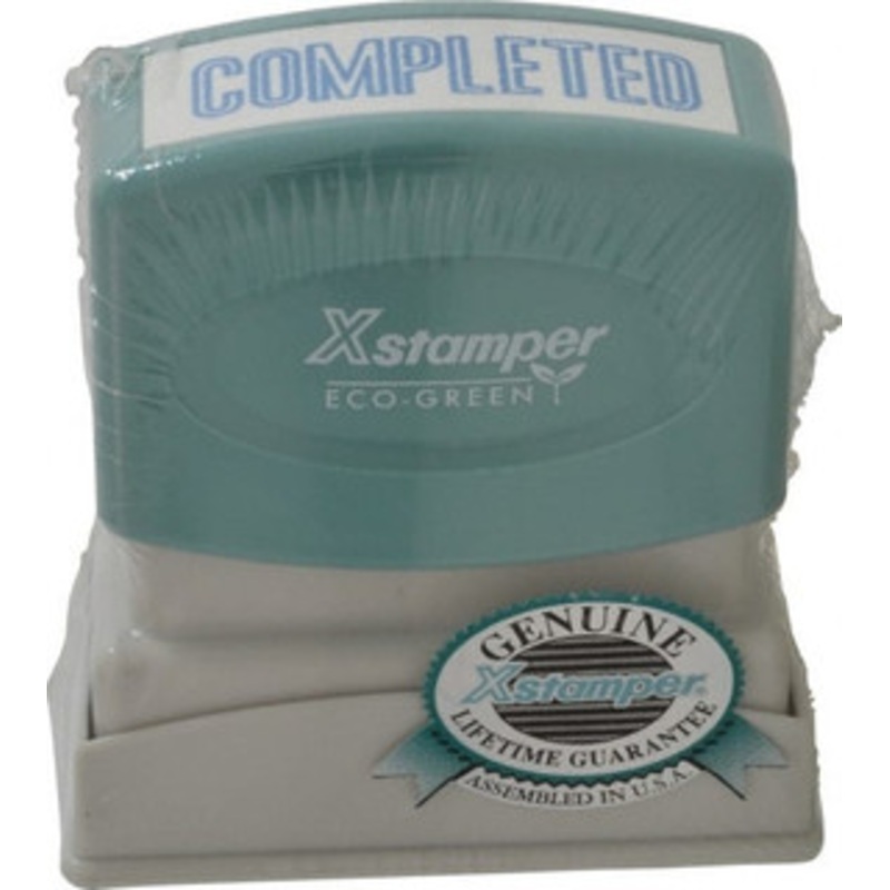 Value Collection Completed, Blue Pre-Inked Stamp 1/2 Inch Wide x 1-5/8 Inch Long MSC-1026 – 36968923